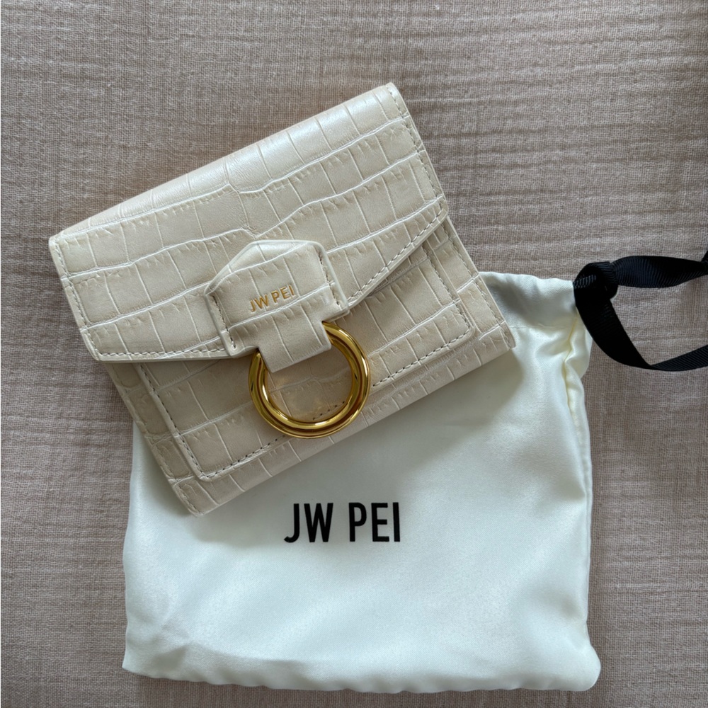 JW PEI Cream Croc Stella Wallet